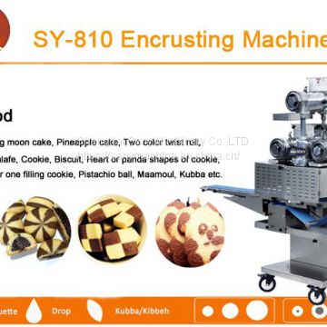 SY-810 Automatic chocolate-filled soft two colors biscuit cookie encrusting machine