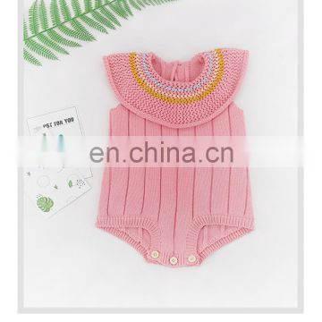 RTS plain color sweater Baby girl knitted sleeveless Romper soft and comfortable wholesale price jumpsuit