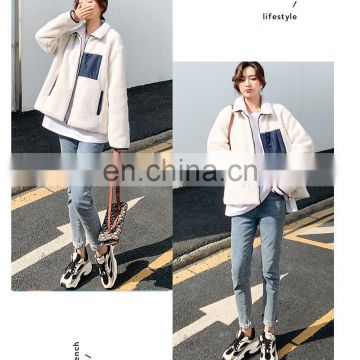 Wholesale Korea stylish new coming winter sherpa polyester fleece coat jacket