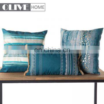 Fashion Chenille Fabric Gold Stamping Ombre Photo Printed Cushion Pillow photo-5