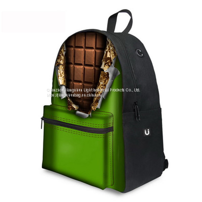 New Chocolate Series High Quality Canvas Schoolbags Students Backpack OEM Customized Logo photo-4