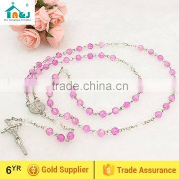 Hot sale catholic plastic rosary bead necklace