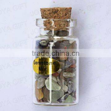 Assorted chip Gemstone collection in bottle