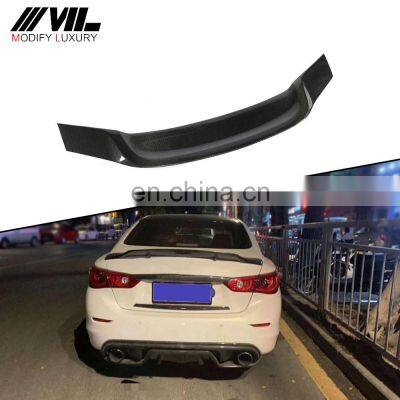 Carbon Fiber Rear Wing Spoiler for Infiniti Q50 Q50S 2013-2019