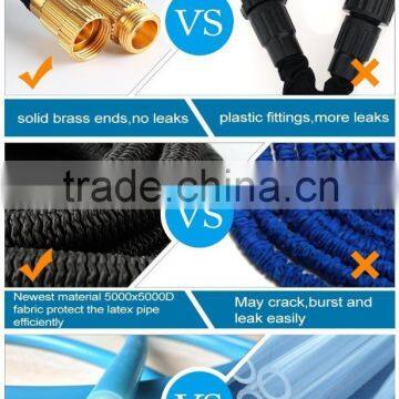 50 Ft Expandable Garden Hose Extra Strength Fabric,Double Latex Core,3/4 Snake Magic Pocket Water Hoses 8 Pattern Spray Nozzle