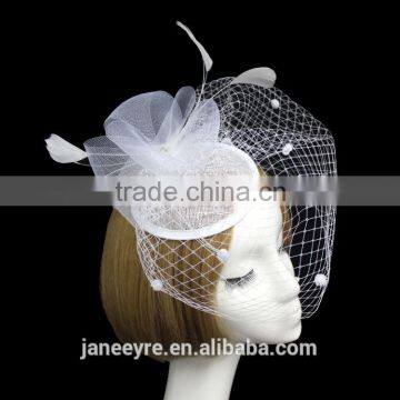 Wholeslae Hair Clip Veiling Sinamay Base Fascinator Hat For Wedding Party photo-6