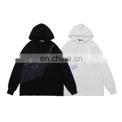 European and American men street wear shoulder bag oversized plain baggy hoodie