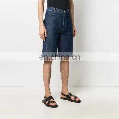 summer factory oem fashion custom logo wide legging blank denim shorts for men