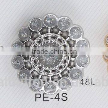 48L 30MM Shiny silver plated flower shape ABS button for women's coat