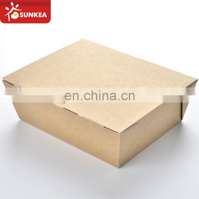 Self lock 3 layer takeaway kraft paper food box