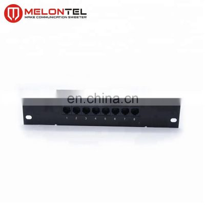 MT-4005-A Factory Price 10 Inch Rack Mount Type 8 Port RJ45 Cat 5e Cat6 Dual IDC Patch Panel