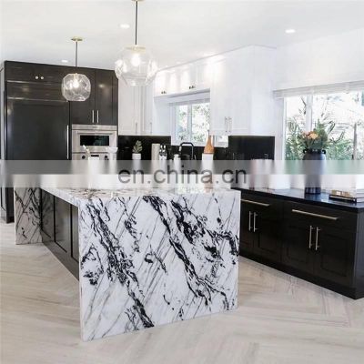 Black Matt Lacquer European Style Assemble Modular Islands Handless Cheap Price Laminate Kitchen Cabinet