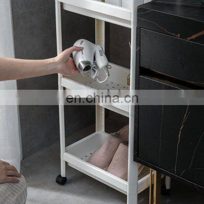 Kitchen Truck Trolley Rack With Caster Convenient Transfer of Movement Detachable Plastic Storage Cart 4 Tiers