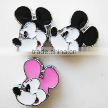 2015 Black Ear Micky Slide Jewelry Beads 8mm Slide Charm