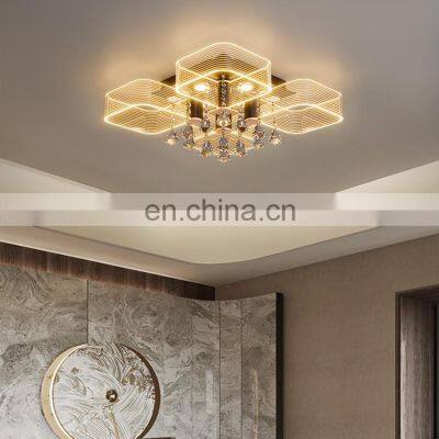 High Quality Luxury Decoration Indoor Living Room Iron Acrylic 36 54 108 128 W Modern LED Ceiling Light