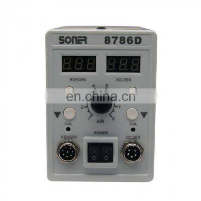 220V SONER-8786D 2 In 1 Dual Display SMD Hot Air Rework Soldering Station photo-3
