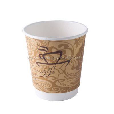 Custom Printed 8 oz Insulated Double-Walled Paper Hot Cup with Lid