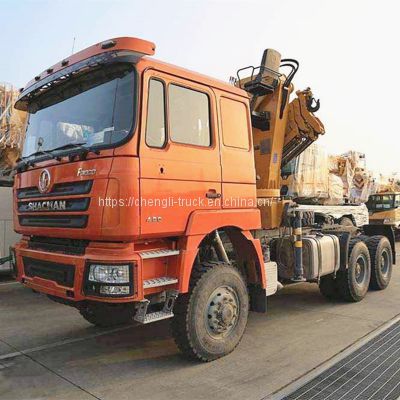 Tractor truck with crane Shacman 6x4 tractor truck mounted knuckle boom crane 25ton 30ton