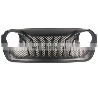 JL1071 Grille Hot Selling Car Grille Auto Accessories Black ABS Angry Mesh Front Grille Fit For Jeep W rangler JL 2018+