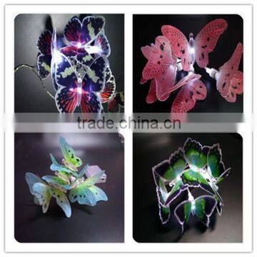 led fiber various color butterfly fariy battery powered christmas lights for christmas ornament, funny decoration