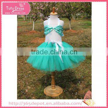 Fluffy viridity cotton yarn tutu dress fluffy voile girl's dress children frocks designs