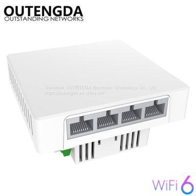 802.11ax wifi6 in wall access point with Gigabit Lan support poe pwoer indoor soho hotel Enterprise multi-port embedded router