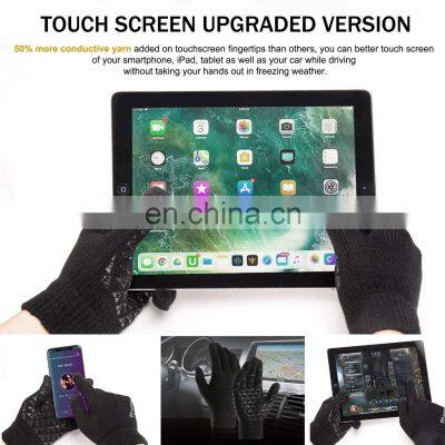 Windproof Warm Knit Anti Slip Sports Touchscreen Texting Driving Cycling Touch Screen Winter Gloves photo-2