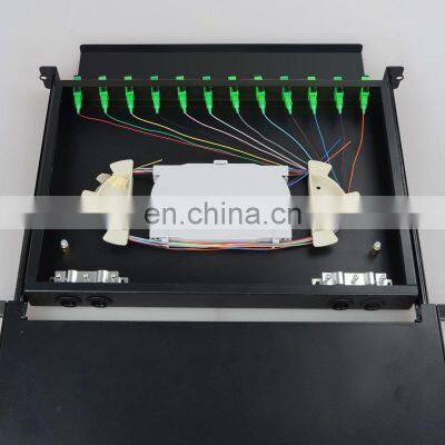 High Quality Drawer Type 12 Port 19' IDU IDF Rack Mount Black Cold Rolled Steel Racks & Enclosure,fiber Optic Patch Panel CN;ZHE photo-3