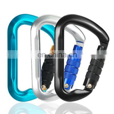 JRSGS Heavy Duty Customized Logo & Color D Shape Climbing Snap Hook Aluminum Carabiner 30kN S7112