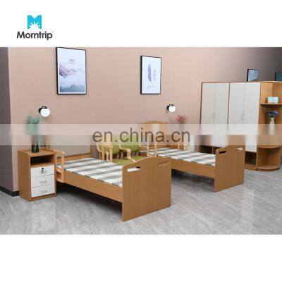 ICU Medical Patient Room Furniture Wooden Headboard and Guardrail High Quality 2 Functions Elderly Beds for Nursing Room