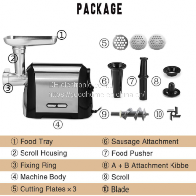 DHOME Electric meat mincer household multifunctional automatic stainless steel meat grinder enema machine （Wechat:13510231336）