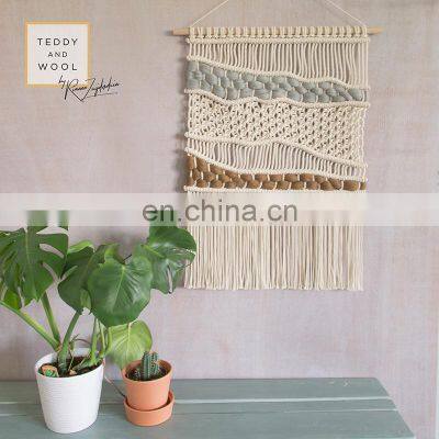 Artilady Hand-woven Colour Tapestry Macrame Wall Hanging Art Woven Bohemian Crafts Decoration Gorgeous Tapestry For Home Bedroom