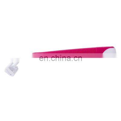 Female Twin Blades Hair Razor Sweden Blade Safety Bikini Razor With Lubricant Strip Pink Rubber Handle Razor Stick CM2-01R