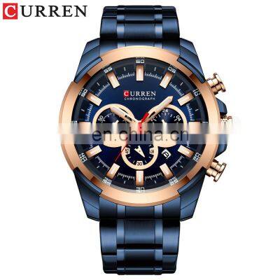 CURREN Waterproof Quartz Steel Band Men's Watch Multi-function Calendar Six-hand Men's Watch
