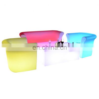 Most popular best selling bar table and chair LED bar counter glow bar stools portable chair