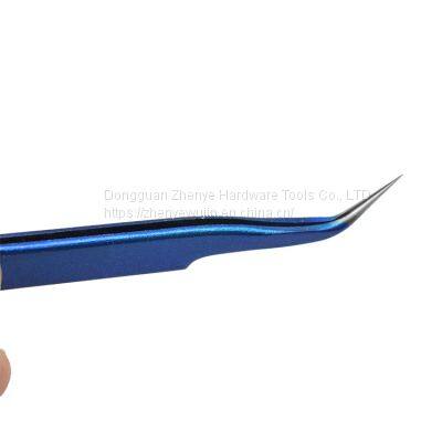 Dark Blue Eyelash Grafting High-precision Tweezers Blossom Set Eyelash Beautifying Tool Elbow Tweezers Sticker Cute