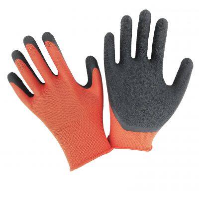 Factory Wholesale 13 Gauge Nylon String Knit Crinkle Palm Latex Coated Work Gloves Wholesale