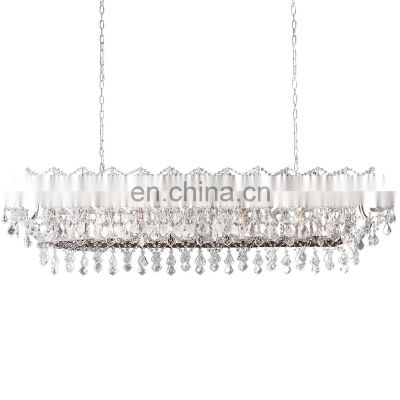 European style Glass pendant Hanging crystal Pendant Lights Chandelier For Hotel lobby Wedding Decorative