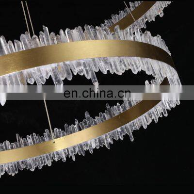 Double Layer Round Luxury Hotel Hall Duplex Villa Decorative Ring Crystal Chandelier