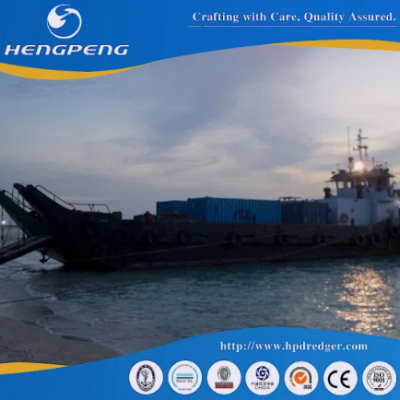 Hengpeng 300ton Deck Logistics Transportation Barge/River Ferry/Flatbed Barge Modular Pontoon Dual Power Dual Ramp (with GPS) for Heavy Equipment and Cargo