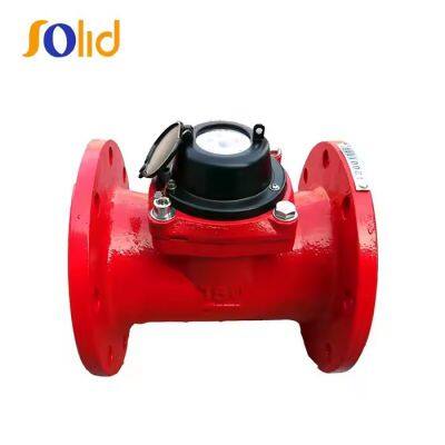 Cast Iron Class B Removable Element Dry Dial Double Flanged Hot Red Woltman Type Water Meter