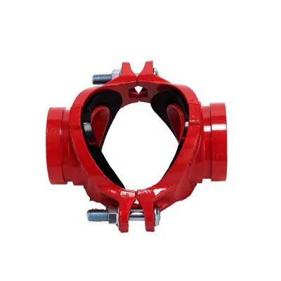 Grooved Mechanical Cross with BSPT Thread for Fire Protection Pipe System