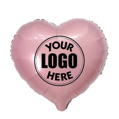 Solid Color Eco-Friendly Pink Aluminum Foil Balloon Custom Printing Film Fresh Design Love Globos Foil for Party Decoration