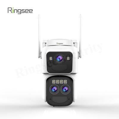 Ringsee 3 Lens and 3 Screens PTZ Camera 9MP WiFi Security CCTV Wireless IP Triple-Lens Network PTZ Triple Screens Camera