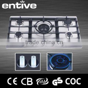 5 burner indoor built in gas cooker hob