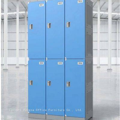 Casilleros para el personal PC-SL6543 | Armario de almacenamiento de plástico ABS a prueba de agua con cesta de almacenamiento interna y estantes ajustables, altura 1940 mm, para la sala de descanso de la oficina