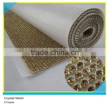 Rhinestone Hotfix Aluminum Mesh Gold Base LT.Topaz Strass Rhinestone Mesh                        
                                                Quality Choice