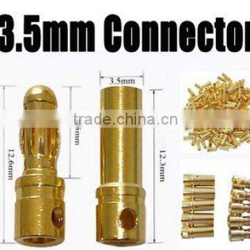 Gold Tone Metal Banana Plug Male Female Banana Bullet Connector