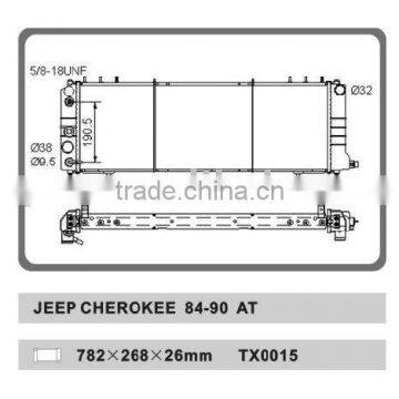 aluminum auto radiator for JEEP CHEROKEE 84-90 AT