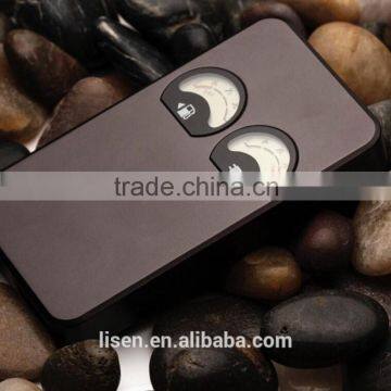 Unique design best quality dual USB polymer power bank 5000mah aluminum promotional power bank with dashboard and flashligt